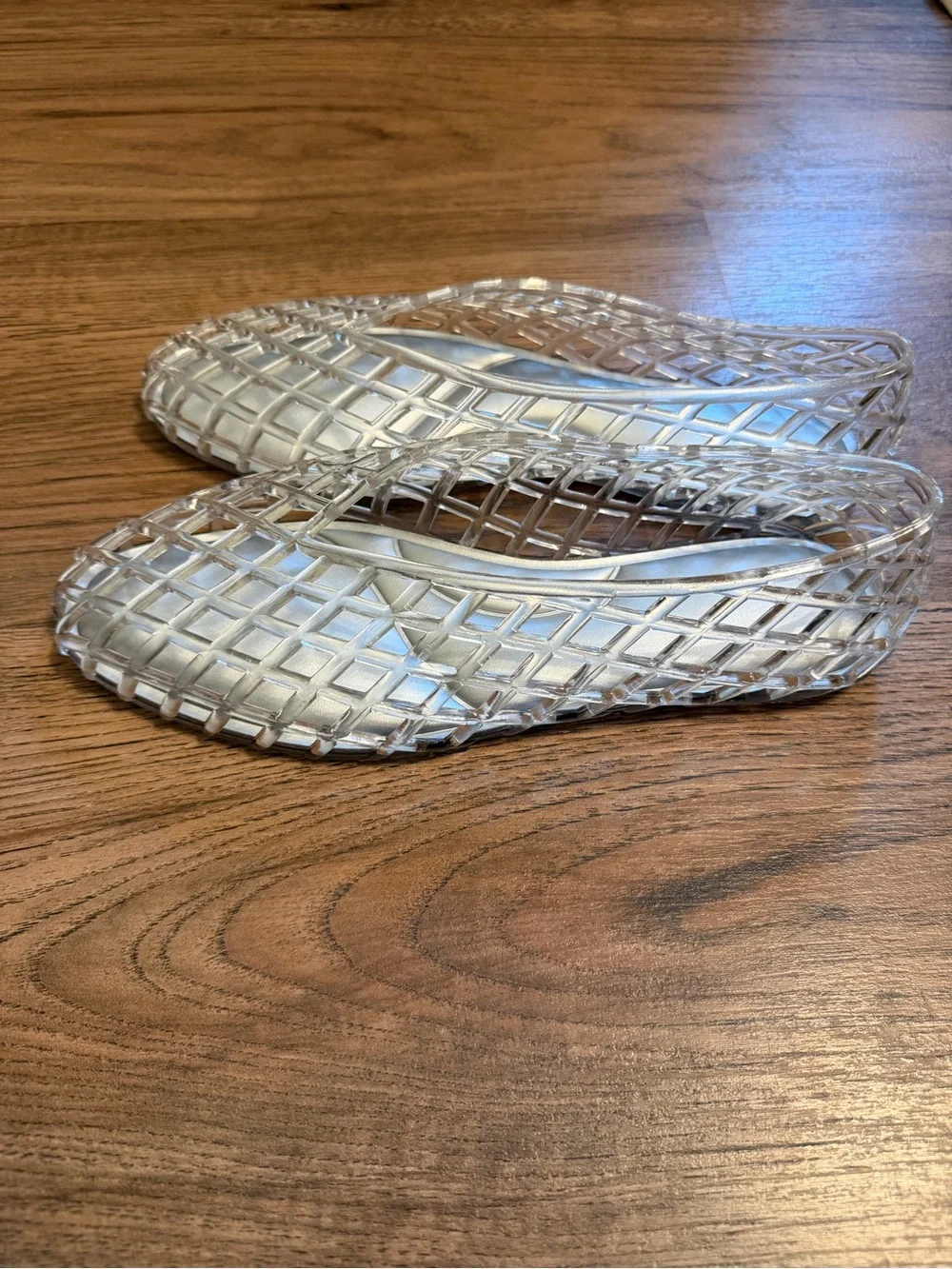 Clear Jelly Shoe Ballet Flats - Silver Insole - BRAND NEW